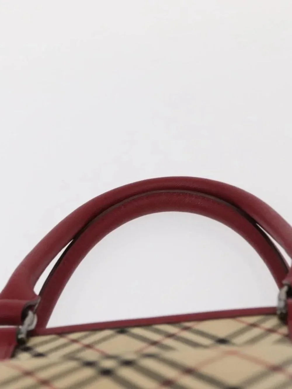 BURBERRY Nova Check Hand Bag Canvas Beige Auth - Picture 8 of 16